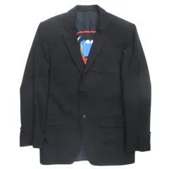 GIVENCHY ジバンシィ テーラード ジャケット ブレザー ウール 総裏 裏地 グラフィック 総柄 サイズ48 黒 ブラック メンズ 古着 中古 USEDのサムネイル
