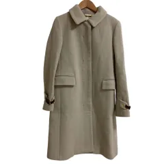 良品 OLD ENGLAND オールドイングランド カシミアブレンド ウール ステンカラーコート サイズ36 ベージュ レディース 古着 中古 USEDのサムネイル