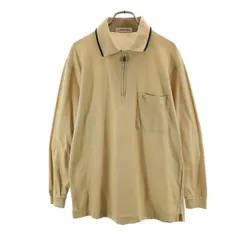 LANCEL ランセル 日本製 長袖 ポロシャツ M ベージュ メンズ 古着のサムネイル