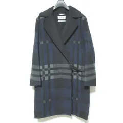 美品 SPORTMAX スポーツマックス マックスマーラ チェック柄 ベルテッドコート サイズ40 ネイビー レディース 古着 中古 USEDのサムネイル