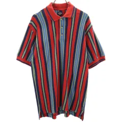DOCKERS ドッカーズ ストライプ柄 半袖 ポロシャツ S レッド 他 メンズ 古着のサムネイル