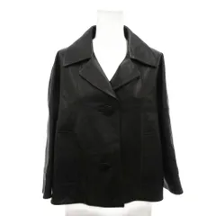 ハナエモリ HANAE MORI 羊革 シープレザージャケット 38 黒 ブラック 7分袖 ショート丈 /JI ■ECF007のサムネイル