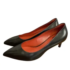 新品同様 Santoni サントーニ ポインテッドトゥ レザーパンプス サイズ37 24.0cm相当 ブラック レディース 古着 中古 USEDのサムネイル
