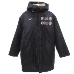 ミズノ MIZUNO ベンチコート パテッド 中綿 M プリント ロング 紺 ネイビー /KB ■ECF007のサムネイル