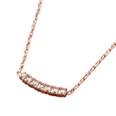 【ピンクゴールド×ワンサイズ】[Cream dot. クリームドット公式] ネックレス レディース   金属アレルギー対応 つけっぱなし ステンレス ショート チェーン ビジュー ライン ミニ バー カーブ  のサムネイル