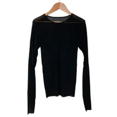 美品 24AW Plage プラージュ Flocky Mesh シアー ロンT ロングスリーブ カットソー サイズF ブラック レディース 古着 中古 USEDのサムネイル