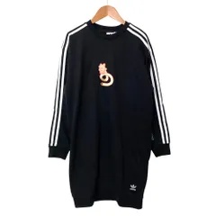 美品 adidas Originals アディダスオリジナルス スリーストライプ スウェットワンピース HT3773 サイズXS ブラック レディース 古着 中古 USEDのサムネイル