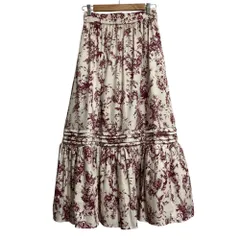 美品 Her lip to ハーリップトゥ Autumn Botanical Printed Skirt オータムボタニカルプリントスカート 1223304055 サイズM ホワイト レディース 古着 中古 USEDのサムネイル