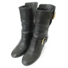 良品 GIUSEPPE ZANOTTI ジュゼッペザノッティ レザー サイドベルト ショートブーツ 37 約24cm ブラック  レディース 古着 中古 USEDのサムネイル