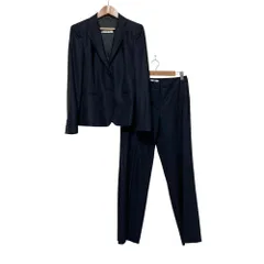 美品 Max Mara マックスマーラ ウールシルク ストレッチ ジャケット スラックス パンツ スーツ セットアップ 42/40 ネイビー レディース 古着 中古 USEDのサムネイル