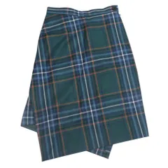 美品 Vivienne Westwood ヴィヴィアンウエストウッド アシンメトリー タータンチェック 変形スカート 40 グリーン ネイビー レディース 古着 中古 USEDのサムネイル