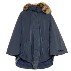 良品 TATRAS タトラス シープファー ダウンジャケット ポンチョ LTA13A4287 サイズ4 ネイビー レディース 古着 中古 USEDのサムネイル