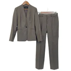 美品 UNITED ARROWS ユナイテッドアローズ  ノーラペルジャケット パンツ スーツ セットアップ 38 モカ レディース 古着 中古 USEDのサムネイル