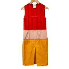 MARNI マルニ キッズ ノースリーブ ドッキングワンピース サイズ10 レッド イエロー  キッズ 古着 中古 USEDのサムネイル