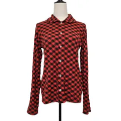美品 tricot COMME des GARCONS トリココムデギャルソン チェック ロングスリーブ シャツ TQ-T006 レッド レディース 古着 中古 USEDのサムネイル