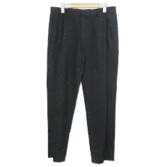 エンポリオアルマーニ EMPORIO ARMANI 2015 トラウザー パンツ スラックス ペイズリー柄 2タック ウール コットン 48 日本サイズM相当 黒 ブラック /Xのサムネイル