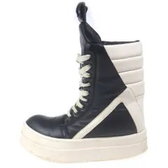Rick Owens (リックオウエンス) Mega Geobasket Leather Sneakers メガジオバスケット レザー スニーカーズ 41 ブラック/ホワイト RU02D6855LCOのサムネイル