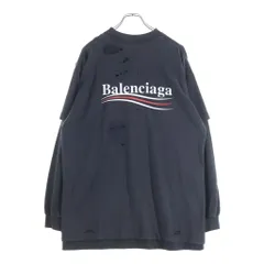 BALENCIAGA (バレンシアガ) 25SS Political Campaign Long-Sleeve Layered T-Shirt ポリティカルキャンペーン レイヤード長袖Tシャツ レディース ブラック 818555 TRVK8のサムネイル