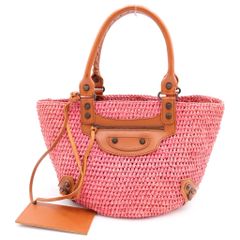 BALENCIAGA かごバッグ ラフィアSサイズ - メルカリ