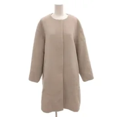 エニィファム anyFam WOOL BLEND ノーカラーコート ロング ウール混 ひざ丈 3 グレー /FFのサムネイル