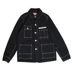 極美品 KENZO ケンゾー ビジネス リラックス ワークウエア ジャケット 116533 ブラック アウター Mサイズ カバーオール型 コントラストステッチ 中古 4a003411のサムネイル
