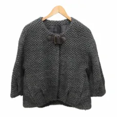 ノーリーズ Nolley's ウールコート ノーカラージャケット ショート丈 アンゴラ混 グレー 36のサムネイル