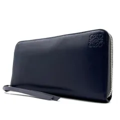 美品 ロエベ LOEWE アナグラム ラウンドファスナー 長財布 ジップアラウンド ウォレット レザー ネイビー 紺色 大容量 夏休み 帰省 お盆 敬老の日 シルバーウィーク 秋 ギフト プレゼント ご褒美 ユニセックスのサムネイル
