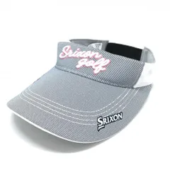 【超美品】スリクソン サンバイザー 白×ネイビー フロントストライプ レディース フリーサイズ（54-58㎝） ゴルフウェア SRIXONのサムネイル