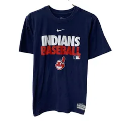 NIKE 半袖 プリントTシャツ S ネイビー ナイキ プルオーバー ビックプリント INDIANS BASEBALL ベースボール カットソー 夏物 a807-6479のサムネイル