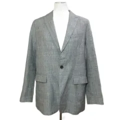 スタニングルアー STUNNING LURE ジャケット グレンチェック リネン混 背抜き シングル 小さいサイズ 0 XS相当 グレー系 /Xのサムネイル