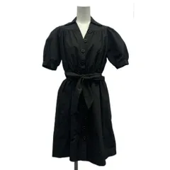 プライベートレーベル Private label シャツワンピース M 黒 ブラック 開襟 パフスリーブ 半袖 膝上丈 /PP ■GY58のサムネイル