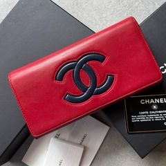 CHANEL シャネル ココマーク 長財布 レザー デカココ レッド 赤