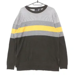美品 ARMANI EXCHANGE アルマーニエクスチェンジ ニット ボーダー柄 コットン セーター プルオーバートップス グレー M【M】 メンズ 【中古】のサムネイル