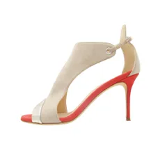 GIUSEPPE ZANOTTI ジュゼッペザノッティ サンダル スエード オープントゥ アンクルストラップ シューズ ハイヒール ベージュ 36.5 23.5cm レディース 【中古】のサムネイル