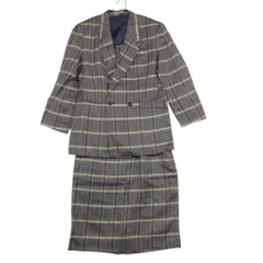 DAKS ダックス スーツ セットアップ チェック柄 ダブルブレスト タイトスカート ホワイト 13AR【L】 レディース 【中古】のサムネイル