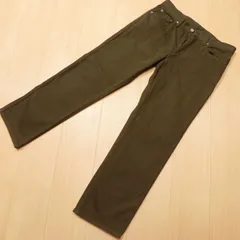 ^562★ 日本製 Journal standard ジャーナルスタンダード オリーブ系 ピケ コットン ストレート パンツ 33 古着のサムネイル