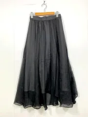 Apuweiser-riche アプワイザーリッシェ シンプル エアリーイレヘム スカート size1/黒 ■■ レディースのサムネイル