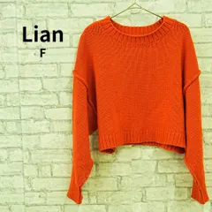 Lian クロップド丈 オレンジニットセーター ゆったり 古着のサムネイル