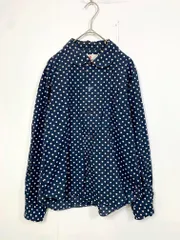 COMME des GARCONS × H＆M コムデギャルソン ラウンドカラードット シャツ sizeUS8/紺 ■◇ レディースのサムネイル