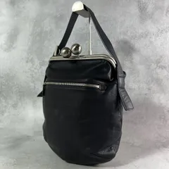 美品✨Kawa-Kawa カワカワ がま口ショルダーバッグ レザー ブラック 黒 ポーチ バイカラー 肩掛けのサムネイル