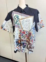 高級ライン】ポールスミスコレクション 麻100% 花柄 半袖シャツ XL