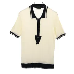 LANVIN ランバン 半袖 襟付き セーター アイボリー×ブラック ニット レディース 古着のサムネイル