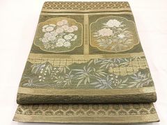 正絹】未仕立て 刺繍 蘇州刺繍/相良刺繍 六通 袋帯 総柄フォーマル