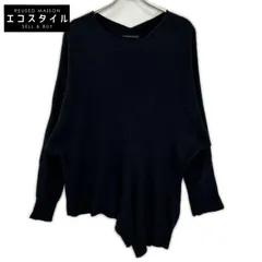 Y's　ワイズ　YV-K37-583 18AW ブラック ウール100 アシンメトリー長袖ニット　2のサムネイル