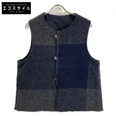 Engineered Garments　エンジニアードガーメンツ　グレー×ネイビー ウール Over Vest リバーシブルベスト　Lのサムネイル
