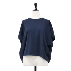DRAWER ドゥロワー Tシャツ ネイビー 紺 サイズ:1(S)  テンジク バックギャザー カットソー プルオーバー ショート丈 半袖 クルーネック コットン  トップス カットトップス 日本製【レディース】【中古】のサムネイル