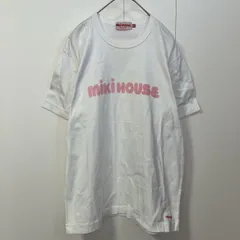 【ヴィンテージ】MIKI HOUSE メンズ ミキハウス 半袖 Tシャツ サイズM 大人 ロゴ 日本製 カジュアル ホワイト ピンク　　　　T-511のサムネイル