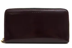 マルニ／MARNI 長財布 財布 ウォレット レディース 女性 女性用エナメル パテント レザー 革 本革 レッド ブラウン 赤 茶  PFWOE11U05LV455 小銭入れあり ユニセックス 男女兼用 ラウンドジップ ラウンドファスナーのサムネイル