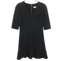 CLAUDIE PIERLOT クローディピエルロ 5分袖 裾フリル 膝丈ワンピース 36 ブラック系 レディース 古着のサムネイル