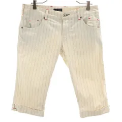 ARMANI JEANS アルマーニジーンズ ストライプ柄 ハーフパンツ W30 クリーム色 ストレッチ メンズ 古着のサムネイル